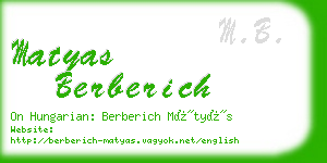 matyas berberich business card